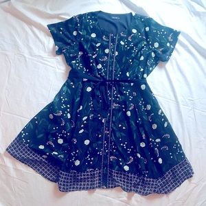 ModCloth Liza Luxe 3X Navy Floral Dress